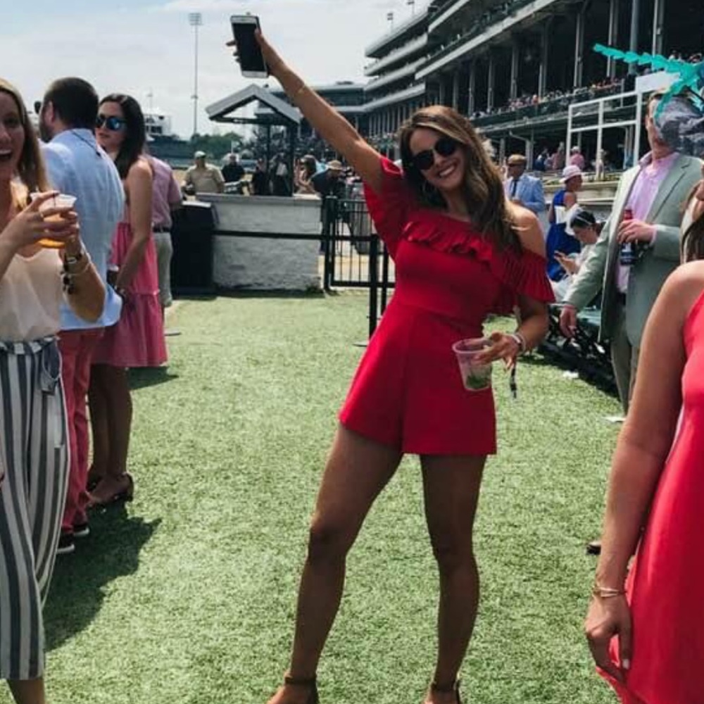 Urban Outfitters off the shoulder red romper sz 6